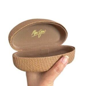Maui Jim Beige Tan Textured Sunglasses Eyeglasses Hard Case - O/S, Unisex